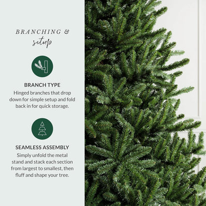 6.5ft Pre-Lit Classic Blue Spruce - Artificial Christmas Tree with 2,144+ Tips, 700 Clear LED Lights, Easy Plug Technology & Premium Stand for Indoor Holiday Decorating