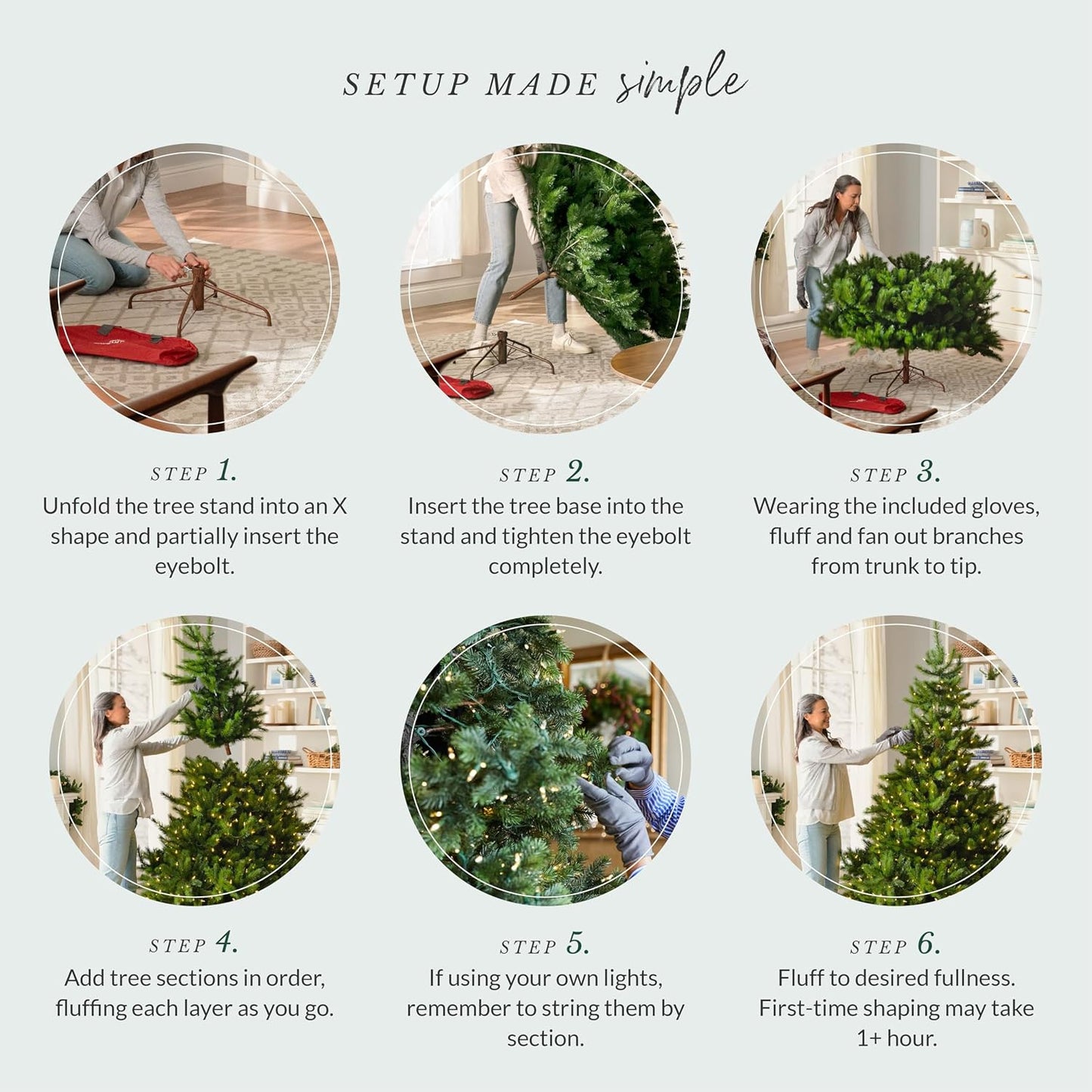 6.5ft Pre-Lit Classic Blue Spruce - Artificial Christmas Tree with 2,144+ Tips, 700 Clear LED Lights, Easy Plug Technology & Premium Stand for Indoor Holiday Decorating