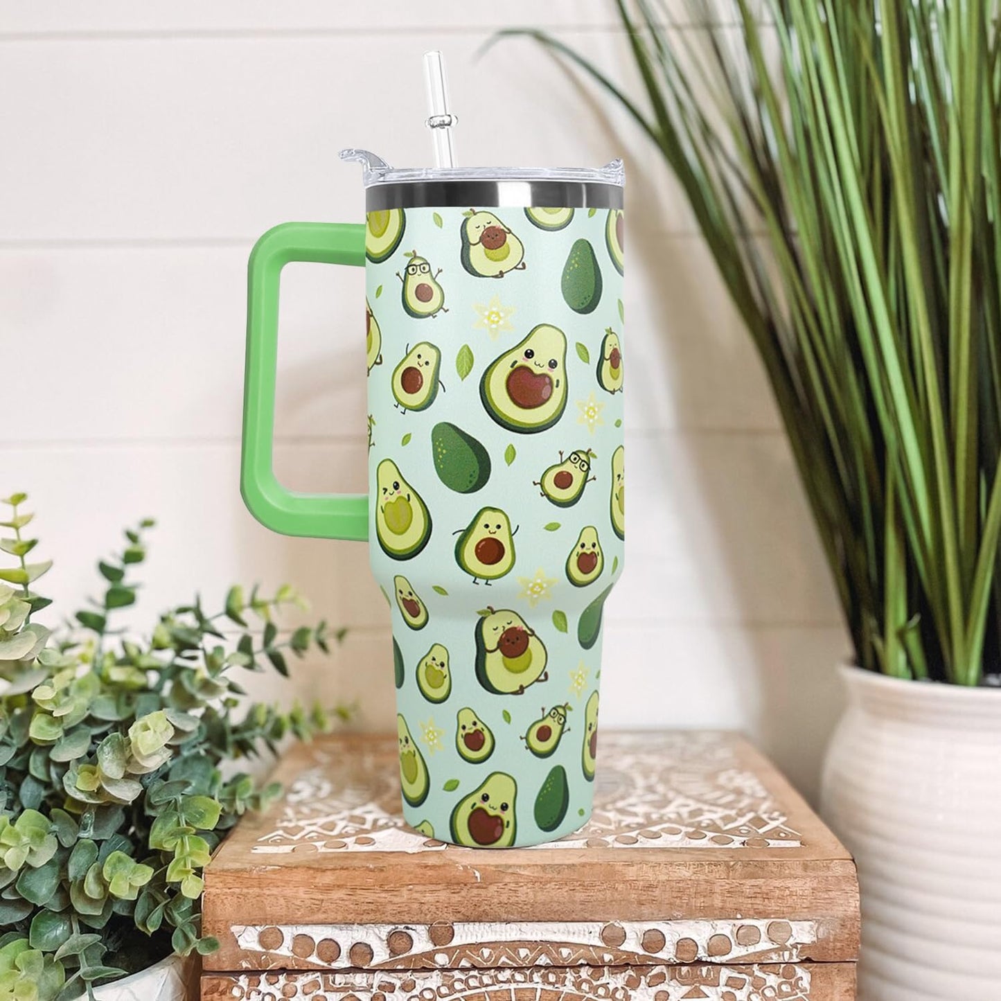 Ceovfoi 40 oz Lemon Print Stainless Steel Tumbler With Lid and Straw - Yellow Coffee Travel Mug Cup Water Bottle - Gifts for Lemon Lovers