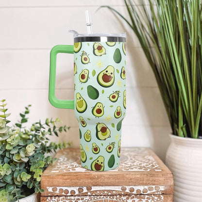 Ceovfoi 40 oz Lemon Print Stainless Steel Tumbler With Lid and Straw - Yellow Coffee Travel Mug Cup Water Bottle - Gifts for Lemon Lovers