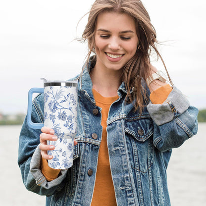 Ceovfoi 40 oz Lemon Print Stainless Steel Tumbler With Lid and Straw - Yellow Coffee Travel Mug Cup Water Bottle - Gifts for Lemon Lovers