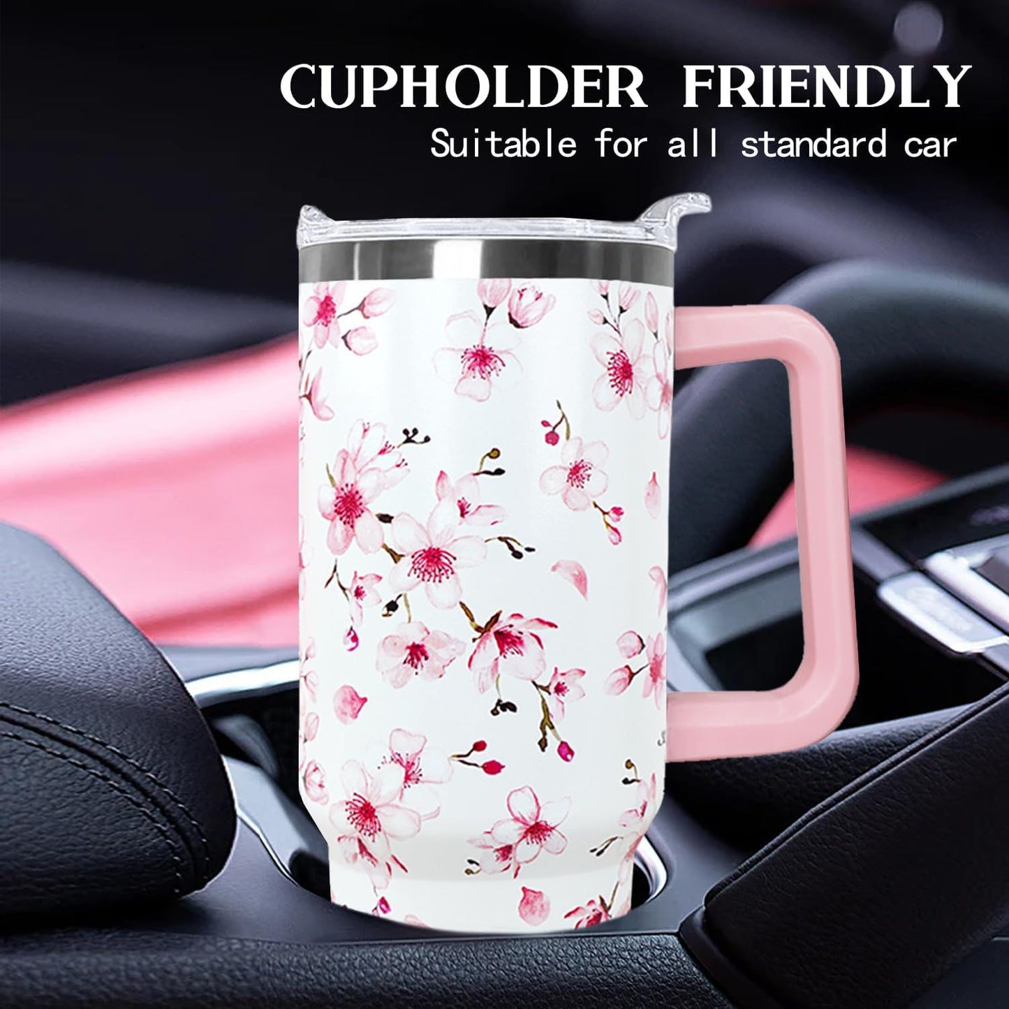 Ceovfoi 40 oz Lemon Print Stainless Steel Tumbler With Lid and Straw - Yellow Coffee Travel Mug Cup Water Bottle - Gifts for Lemon Lovers