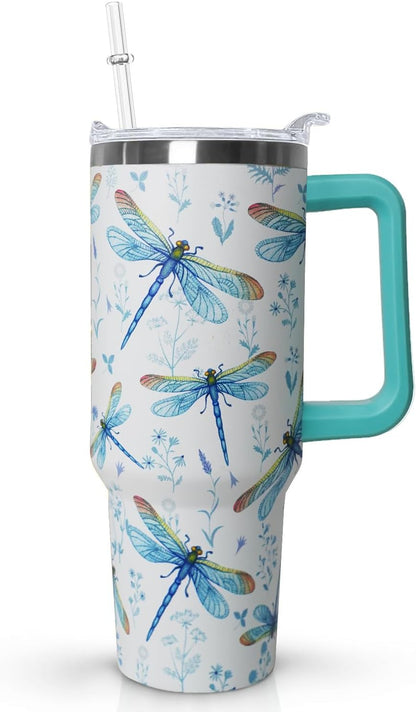 Ceovfoi 40 oz Lemon Print Stainless Steel Tumbler With Lid and Straw - Yellow Coffee Travel Mug Cup Water Bottle - Gifts for Lemon Lovers