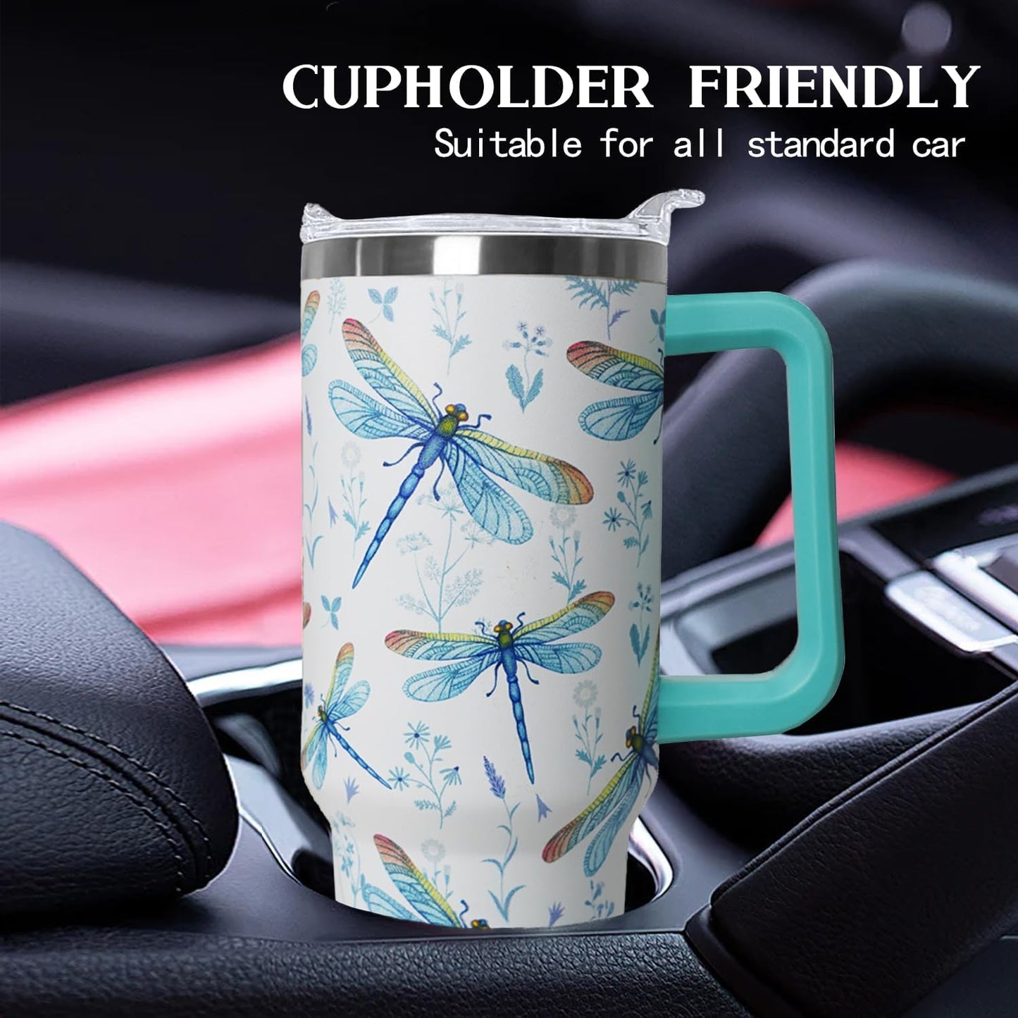 Ceovfoi 40 oz Lemon Print Stainless Steel Tumbler With Lid and Straw - Yellow Coffee Travel Mug Cup Water Bottle - Gifts for Lemon Lovers