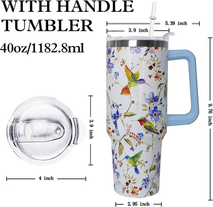 Ceovfoi 40 oz Lemon Print Stainless Steel Tumbler With Lid and Straw - Yellow Coffee Travel Mug Cup Water Bottle - Gifts for Lemon Lovers