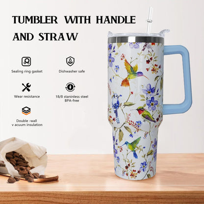 Ceovfoi 40 oz Lemon Print Stainless Steel Tumbler With Lid and Straw - Yellow Coffee Travel Mug Cup Water Bottle - Gifts for Lemon Lovers