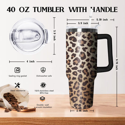 Ceovfoi 40 oz Lemon Print Stainless Steel Tumbler With Lid and Straw - Yellow Coffee Travel Mug Cup Water Bottle - Gifts for Lemon Lovers