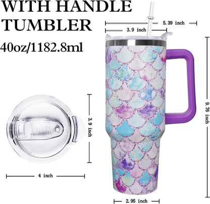 Ceovfoi 40 oz Lemon Print Stainless Steel Tumbler With Lid and Straw - Yellow Coffee Travel Mug Cup Water Bottle - Gifts for Lemon Lovers