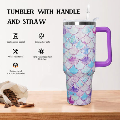 Ceovfoi 40 oz Lemon Print Stainless Steel Tumbler With Lid and Straw - Yellow Coffee Travel Mug Cup Water Bottle - Gifts for Lemon Lovers