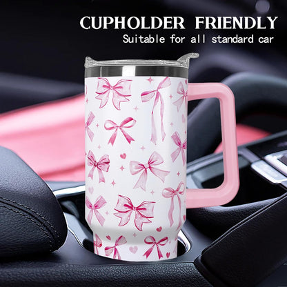 Ceovfoi 40 oz Lemon Print Stainless Steel Tumbler With Lid and Straw - Yellow Coffee Travel Mug Cup Water Bottle - Gifts for Lemon Lovers