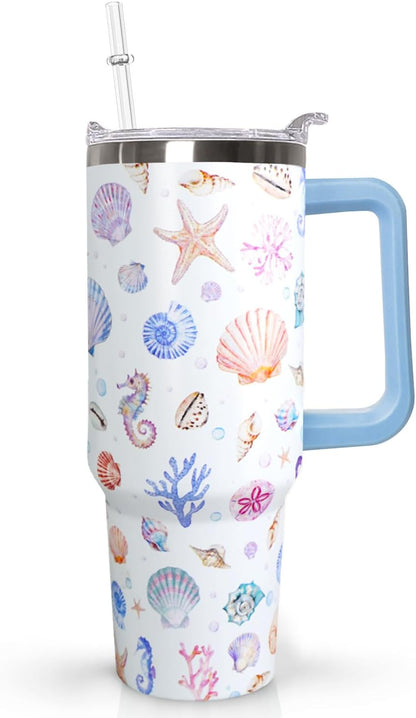 Ceovfoi 40 oz Lemon Print Stainless Steel Tumbler With Lid and Straw - Yellow Coffee Travel Mug Cup Water Bottle - Gifts for Lemon Lovers