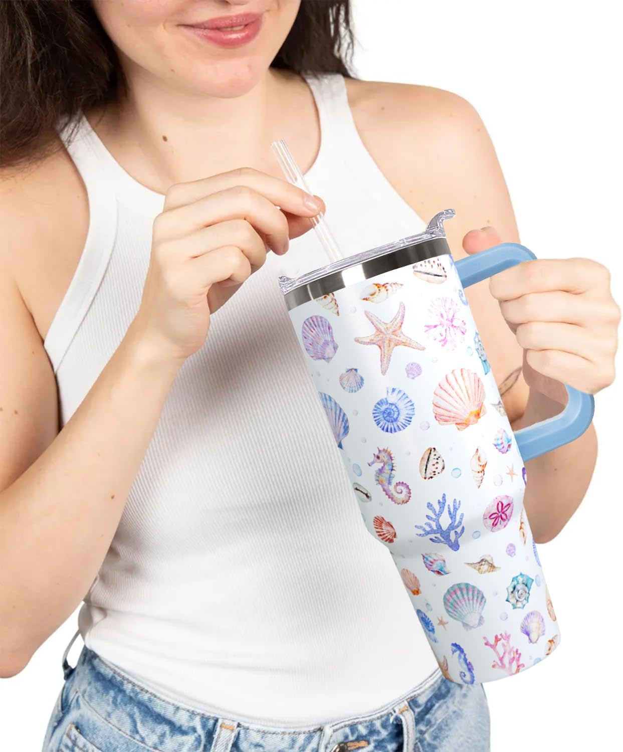 Ceovfoi 40 oz Lemon Print Stainless Steel Tumbler With Lid and Straw - Yellow Coffee Travel Mug Cup Water Bottle - Gifts for Lemon Lovers