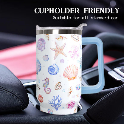 Ceovfoi 40 oz Lemon Print Stainless Steel Tumbler With Lid and Straw - Yellow Coffee Travel Mug Cup Water Bottle - Gifts for Lemon Lovers