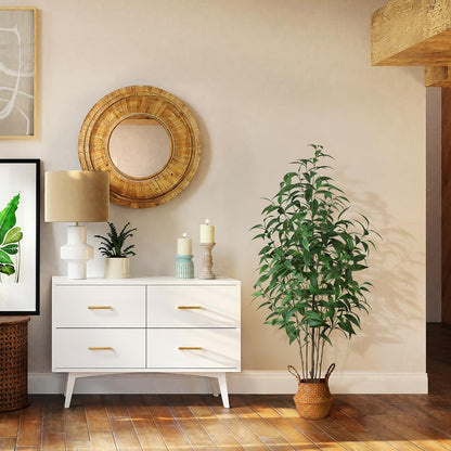 5Ft Artificial Eucalyptus Plant with Basket & Silk Leaves
