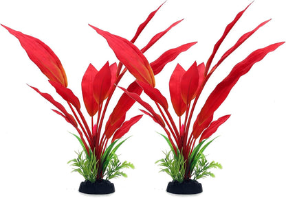 ALEGI Silk Aquarium Plants, 12 Inch Artificial Silk Plants Decorations