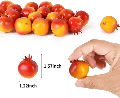 Mini Artificial Pomegranate Fake Fruit Simulation Home Kitchen Party Decorate Emulation Food Teaching Aid Festival Decorations 20PCS