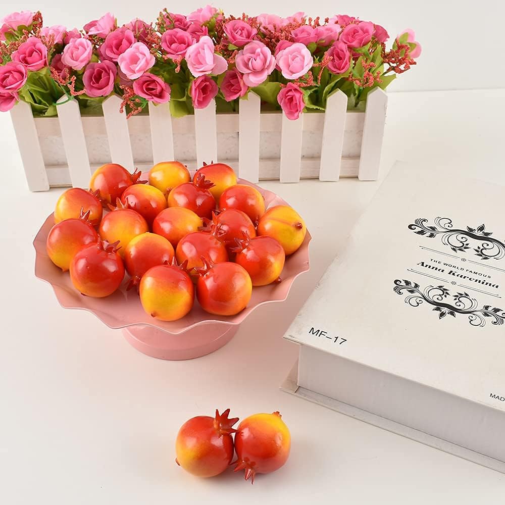 Mini Artificial Pomegranate Fake Fruit Simulation Home Kitchen Party Decorate Emulation Food Teaching Aid Festival Decorations 20PCS