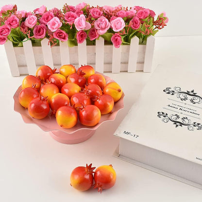 Mini Artificial Pomegranate Fake Fruit Simulation Home Kitchen Party Decorate Emulation Food Teaching Aid Festival Decorations 20PCS