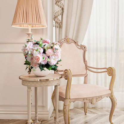 Artificial Peony Flowers, Light Pink Silk Fake Peonies Bouquet