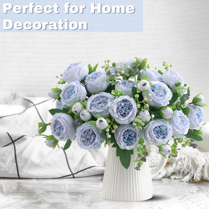 Artificial Peony Flowers, Light Pink Silk Fake Peonies Bouquet