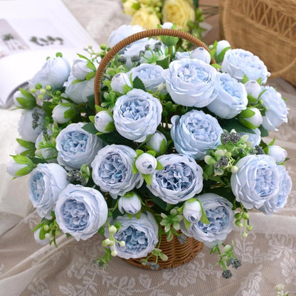 Artificial Peony Flowers, Light Pink Silk Fake Peonies Bouquet