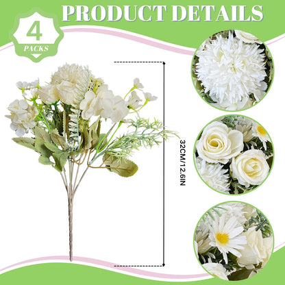 Artificial Peony Flowers, Light Pink Silk Fake Peonies Bouquet