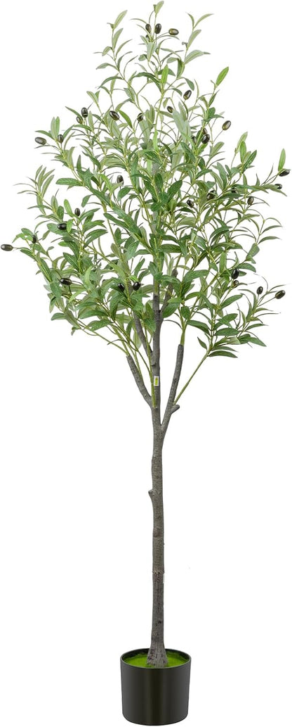 6FT Fall Artificial Eucalyptus Tree with Wicker Basket, Orange Potted Faux Eucalyptus Trees, Autumn Fake Eucalyptus Plants, Lifelike Leaves & Natural Trunk for Home Office Bedroom, Indoor