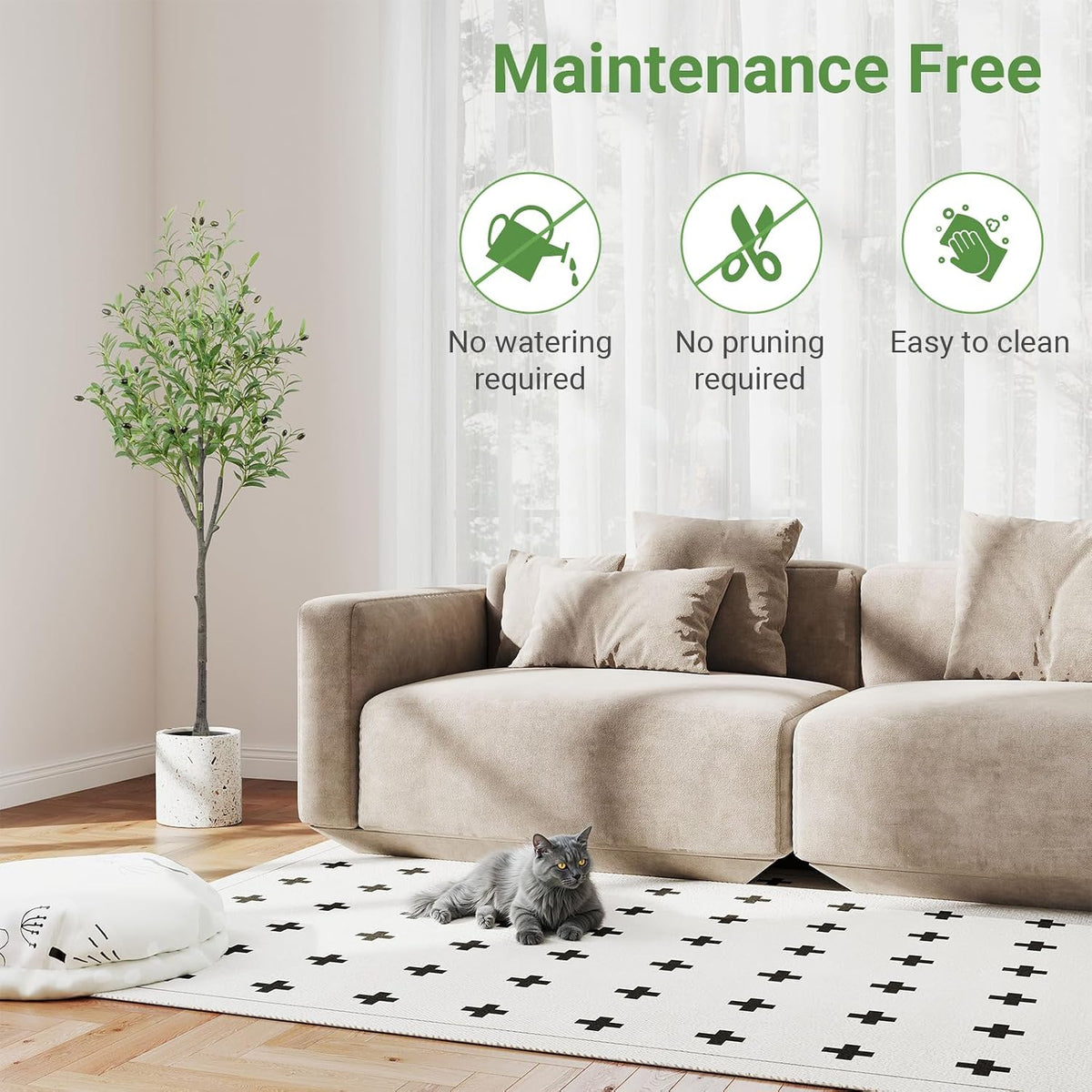 6FT Fall Artificial Eucalyptus Tree with Wicker Basket, Orange Potted Faux Eucalyptus Trees, Autumn Fake Eucalyptus Plants, Lifelike Leaves & Natural Trunk for Home Office Bedroom, Indoor