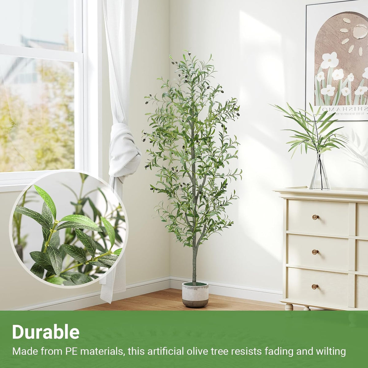 6FT Fall Artificial Eucalyptus Tree with Wicker Basket, Orange Potted Faux Eucalyptus Trees, Autumn Fake Eucalyptus Plants, Lifelike Leaves & Natural Trunk for Home Office Bedroom, Indoor