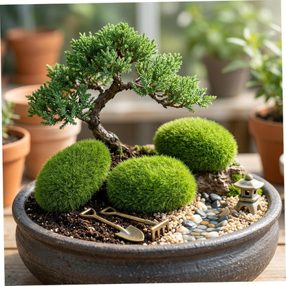 Moss Balls 30 Pack Artificial Moss Balls, Faux Decor for Fish Tank, Terrarium, Home & Garden Decoration, Set of 3 Sizes (3x4cm, 4x5cm, 5x6cm)