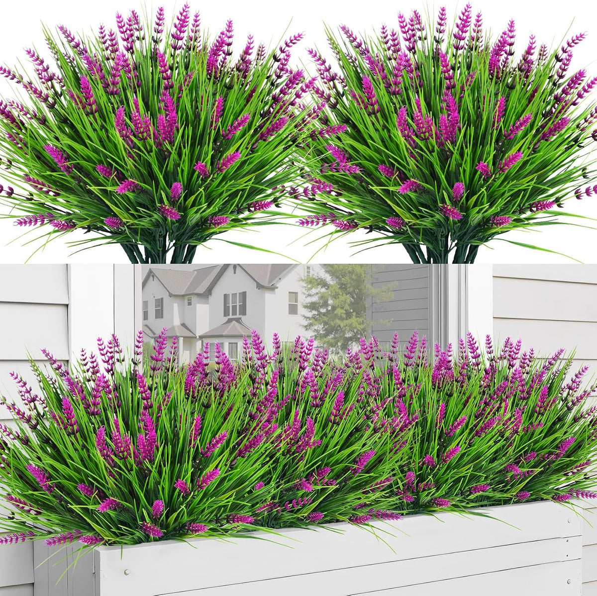 24 Bundles Fake Lavender Artificial Fall Mums Flowers for Outdoors