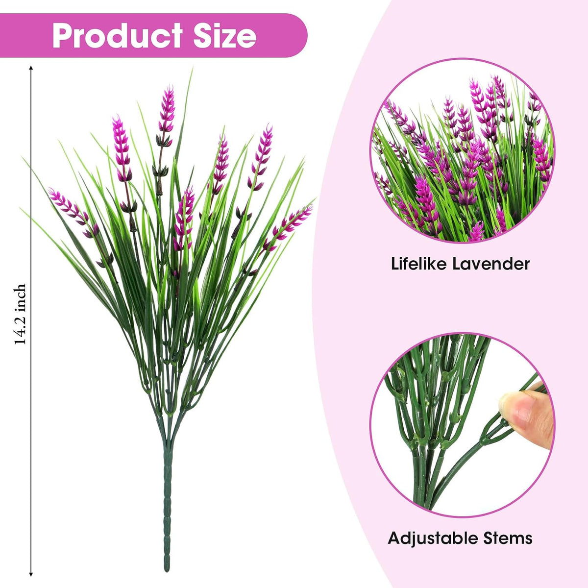 24 Bundles Fake Lavender Artificial Fall Mums Flowers for Outdoors