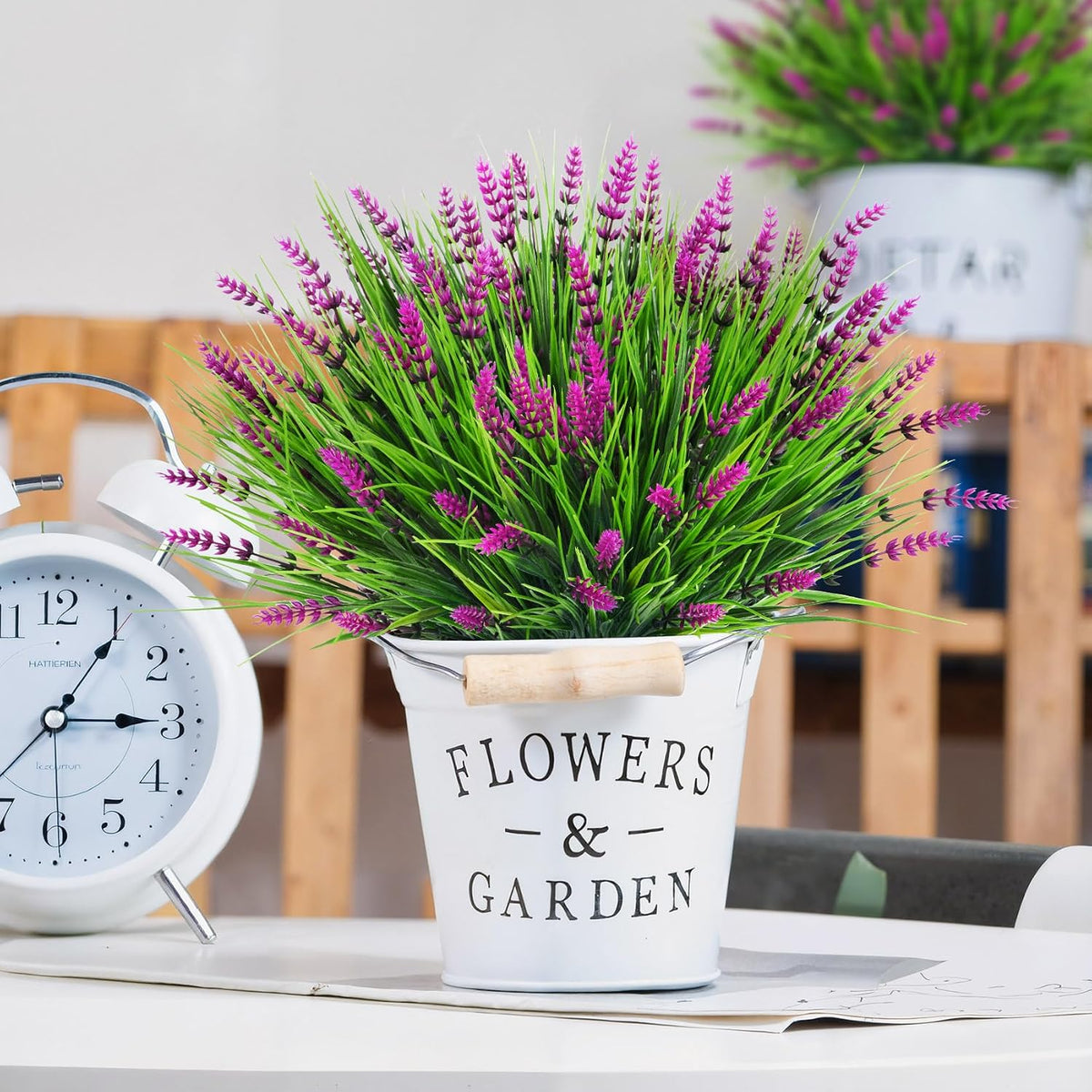 24 Bundles Fake Lavender Artificial Fall Mums Flowers for Outdoors