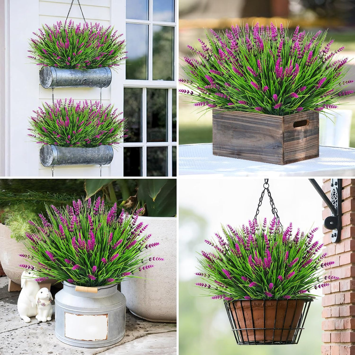 24 Bundles Fake Lavender Artificial Fall Mums Flowers for Outdoors