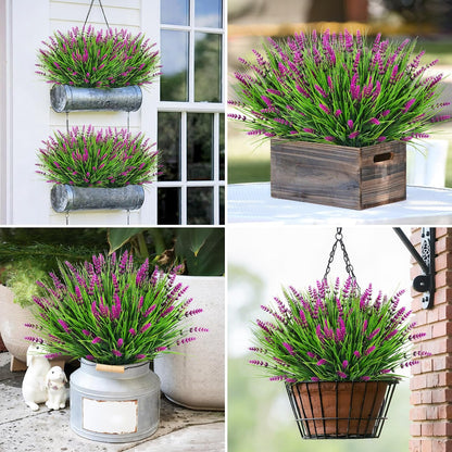 24 Bundles Fake Lavender Artificial Fall Mums Flowers for Outdoors