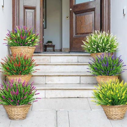 24 Bundles Fake Lavender Artificial Fall Mums Flowers for Outdoors
