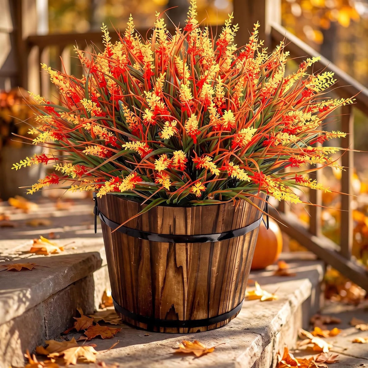 24 Bundles Fake Lavender Artificial Fall Mums Flowers for Outdoors