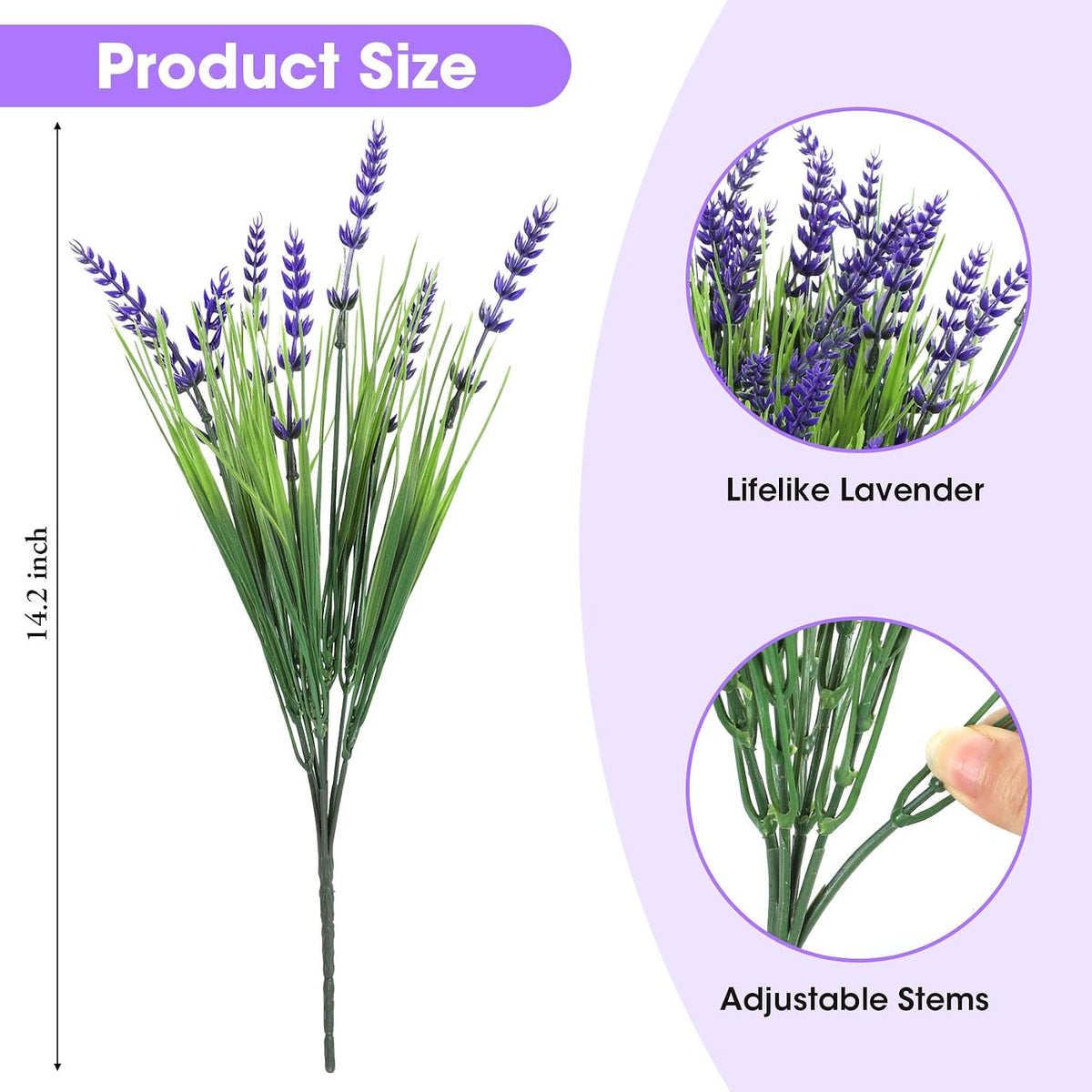 24 Bundles Fake Lavender Artificial Fall Mums Flowers for Outdoors