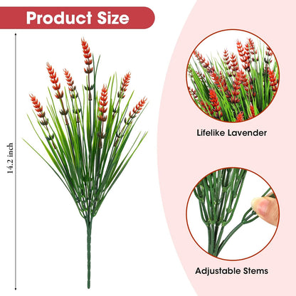 24 Bundles Fake Lavender Artificial Fall Mums Flowers for Outdoors
