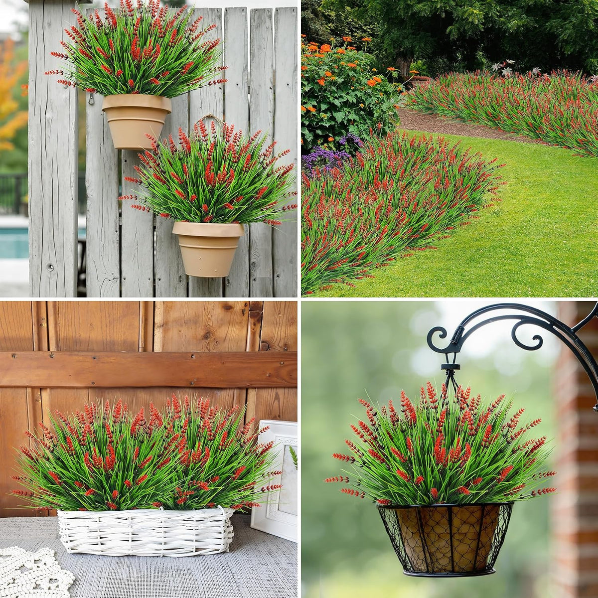 24 Bundles Fake Lavender Artificial Fall Mums Flowers for Outdoors