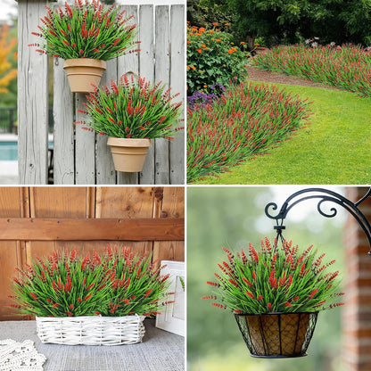 24 Bundles Fake Lavender Artificial Fall Mums Flowers for Outdoors
