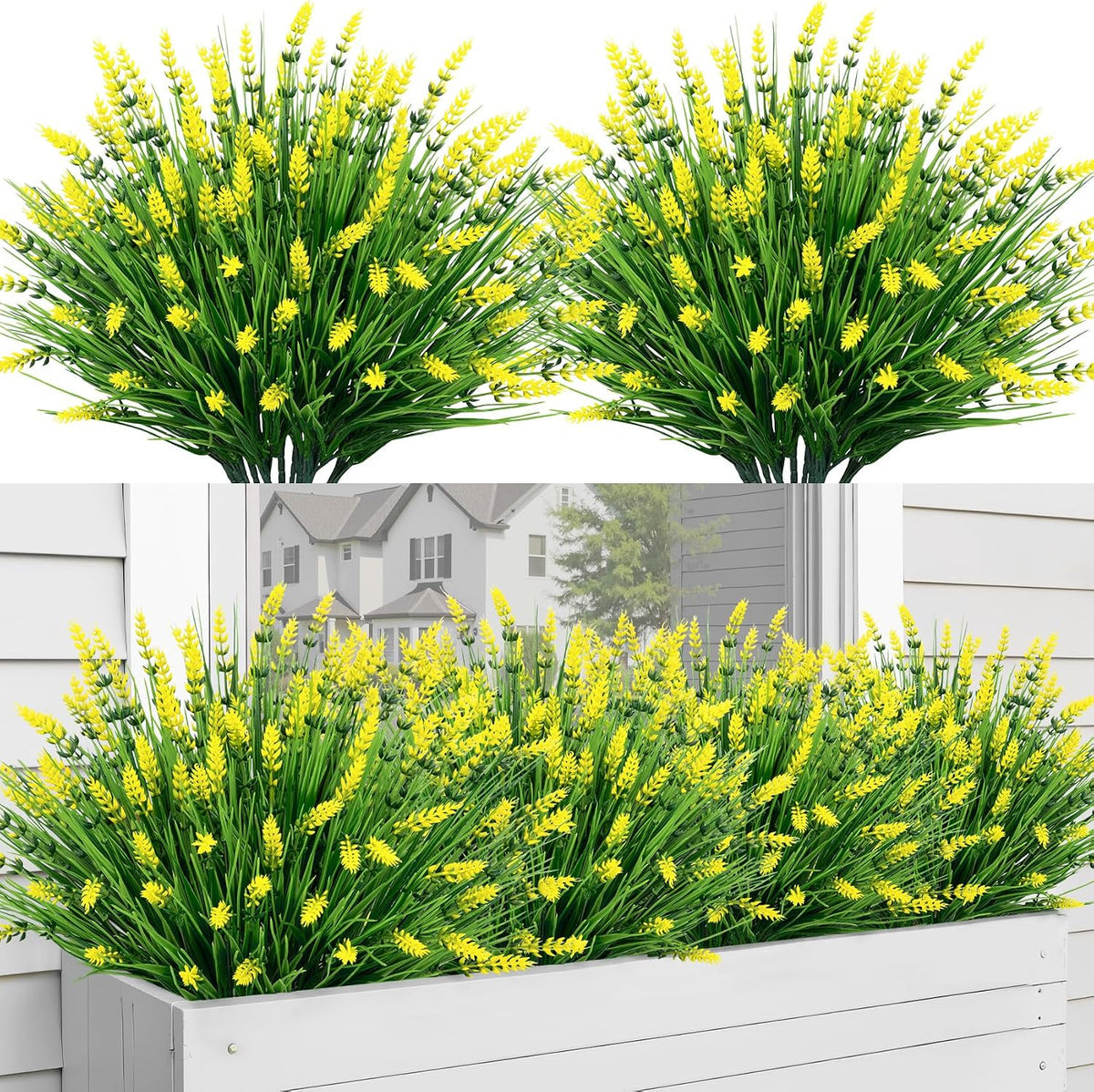 24 Bundles Fake Lavender Artificial Fall Mums Flowers for Outdoors