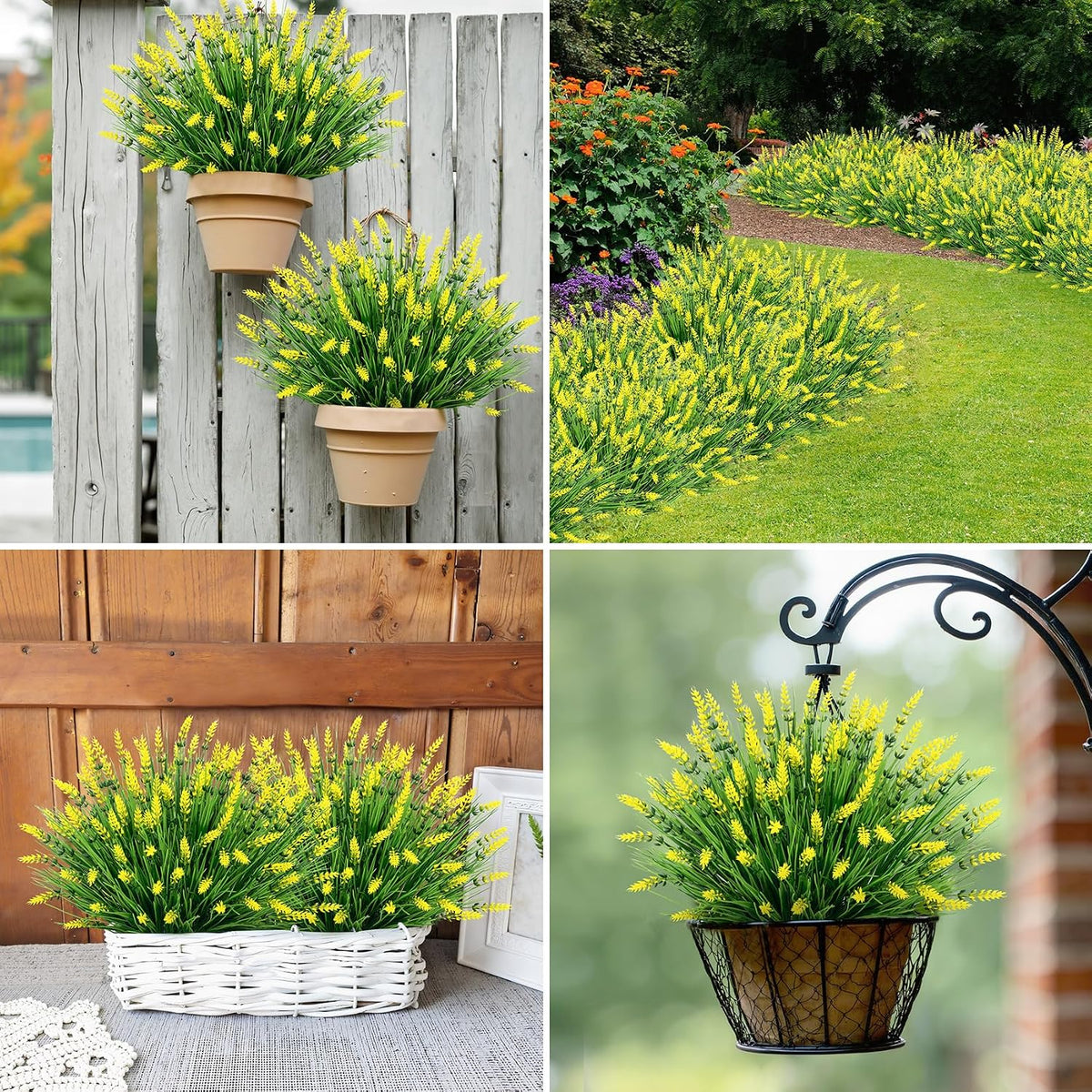 24 Bundles Fake Lavender Artificial Fall Mums Flowers for Outdoors