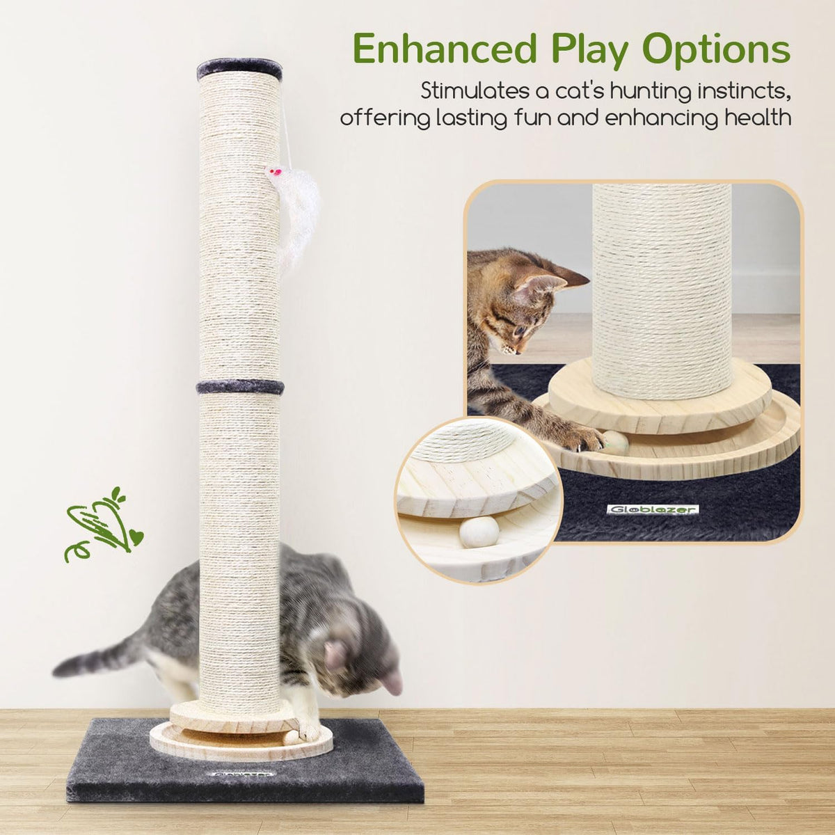 Extra Thick Cactus Scratching Posts for Indoor Large Cats, SC37