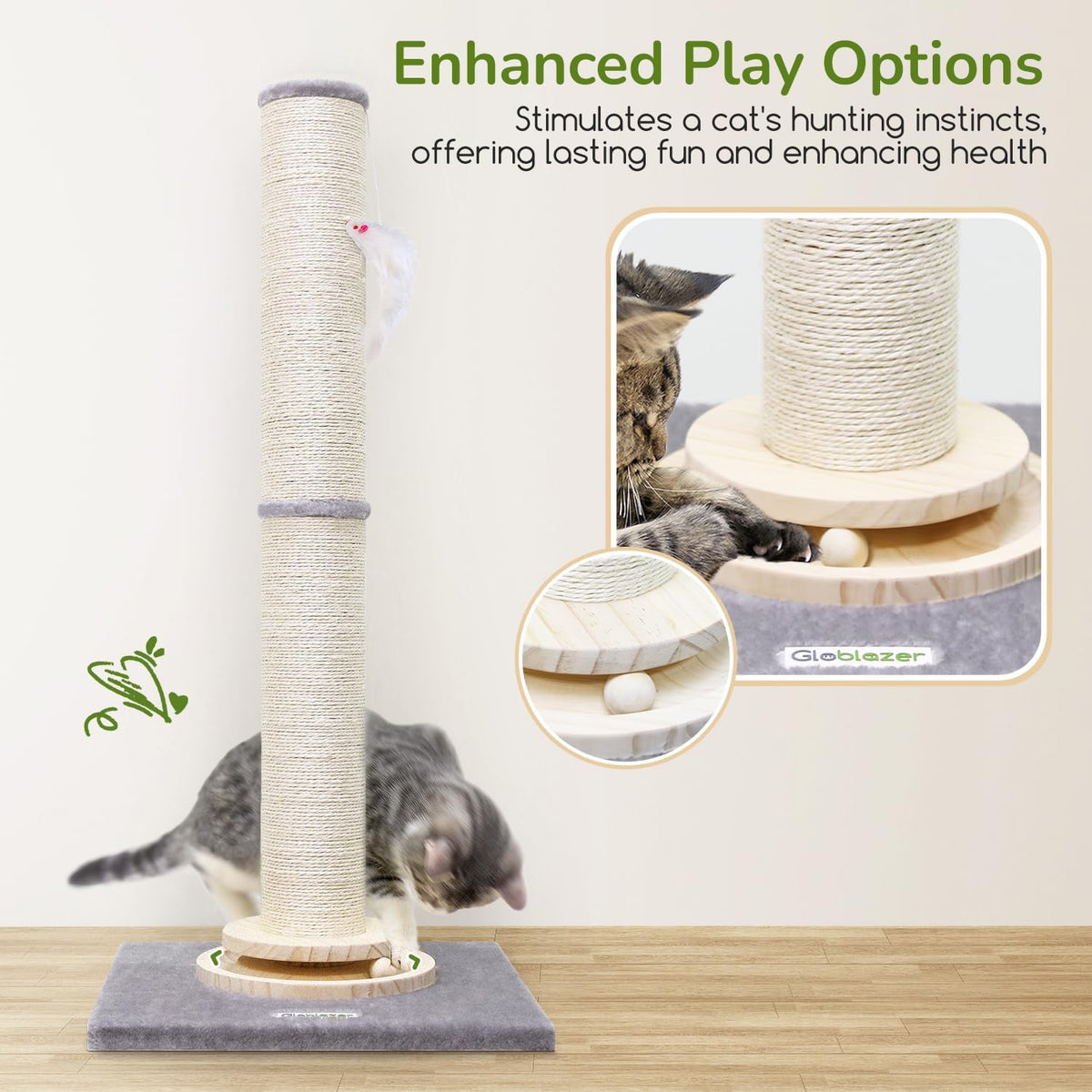 Extra Thick Cactus Scratching Posts for Indoor Large Cats, SC37