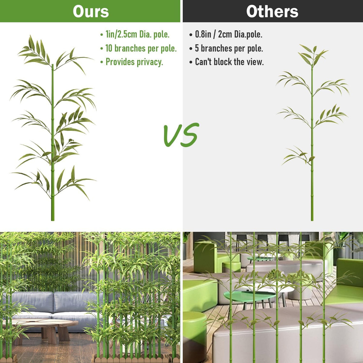 5ft Fake Bamboo Plant, Artificial Privacy Trees Faux Bamboo