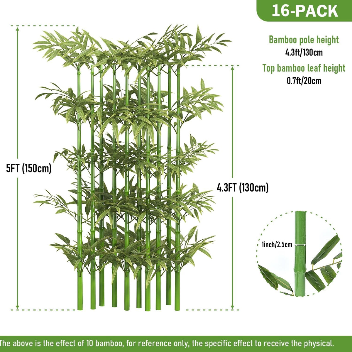 5ft Fake Bamboo Plant, Artificial Privacy Trees Faux Bamboo