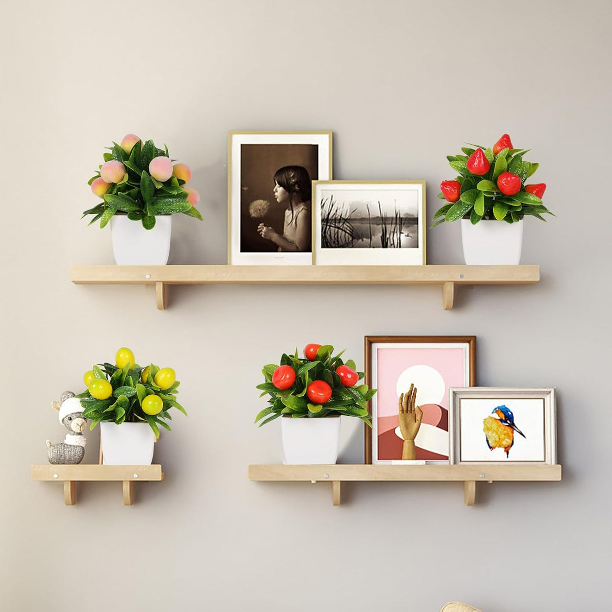 4pcs Artificial Lemon Plants Fake Fruit Potted Plant 6inches Fake Lemons Tree with Small Pot Mini Fake Plant for Indoor Outdoor Home Bathroom Decor