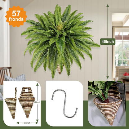 Artificial Ferns for Outdoors & Indoors, 51in Large Fake Ferns Plants
