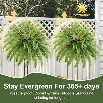 Artificial Ferns for Outdoors & Indoors, 51in Large Fake Ferns Plants